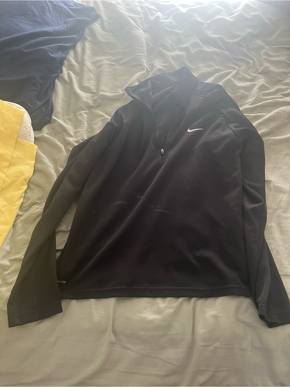 Nike Black Quarter-Zip Performance Jacket with Swoosh